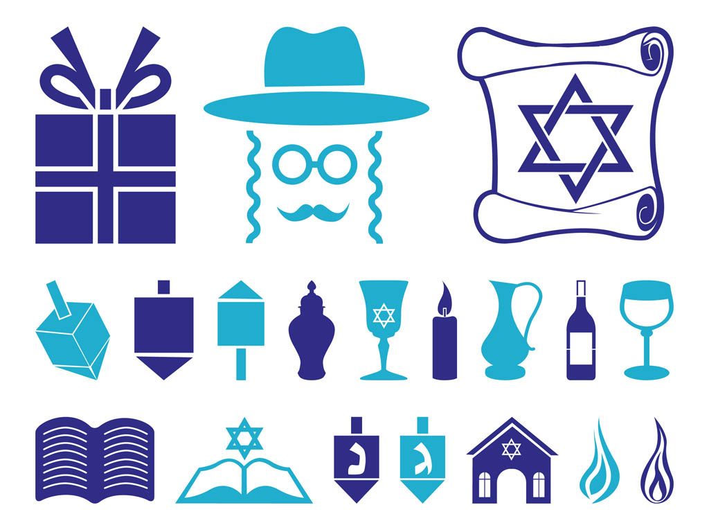 1024x765 Hanukkah Icon Set Vector Art Graphics