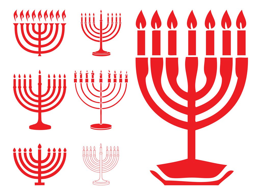 1024x765 Hanukkah Menorahs Vector Art Graphics