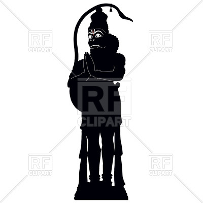 Hindu Monkey God Hanuman Vector Image Of Silhouettes, Outlines 400x400 Hindu Monkey God Hanuman Vector Image Of Silhouettes, Outlines