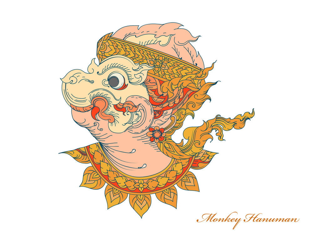 Colors Monkey Hanuman Art Pattern Vector Free 1000x769 Colors Monkey Hanuman Art Pattern Vector Free