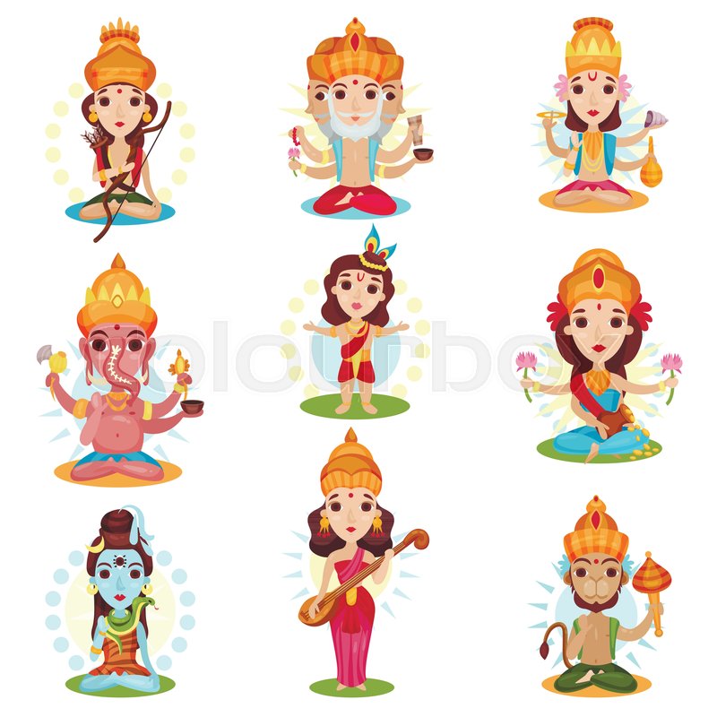 Indian God And Goddess Set, Rama, Stock Vector Colourbox 800x800 Indian God And Goddess Set, Rama, Stock Vector Colourbox