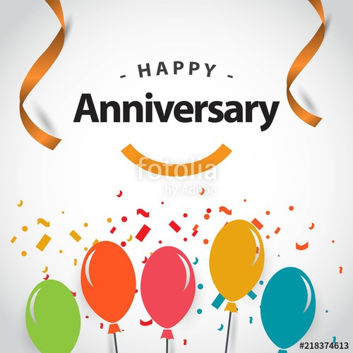 500x500 Happy Anniversary Vector Template Design Illustration Stock Image