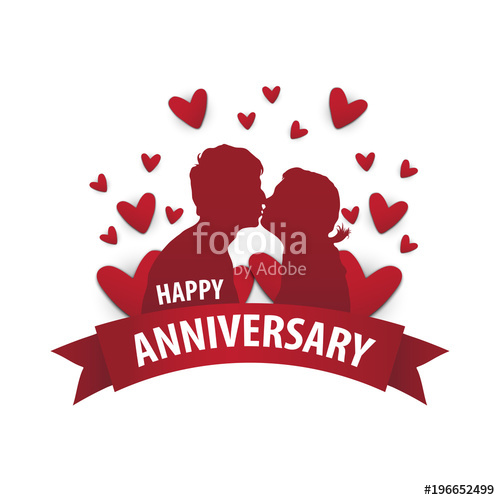 500x500 Happy Anniversary Vector Couple In Love Stock Image