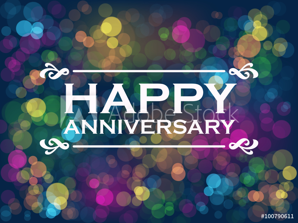 1000x750 Photo Art Print Happy Anniversary Vector Card With Colourful