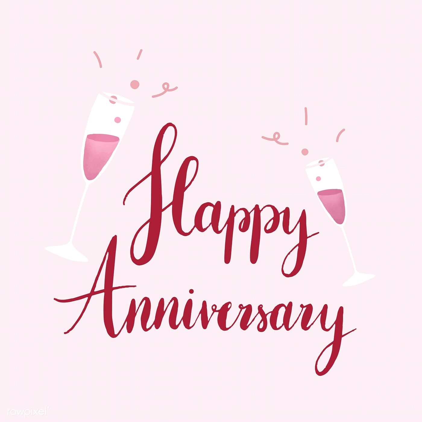 1400x1400 Red Happy Anniversary Typography Vector Free Image