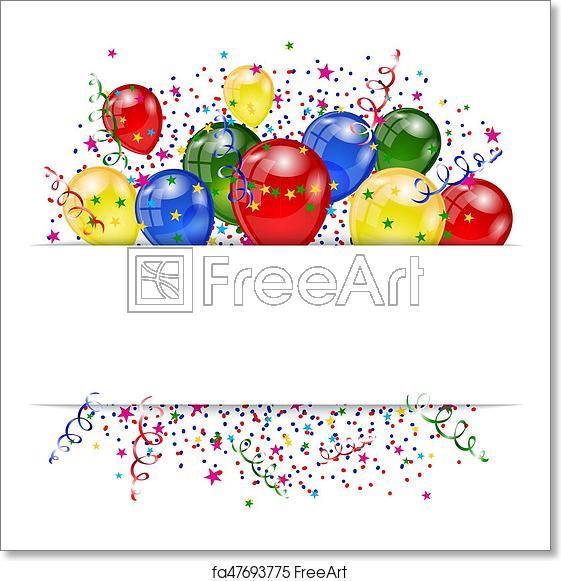 561x581 Free Art Print Of Set Of Colorful Balloons Balloons Greeting Card