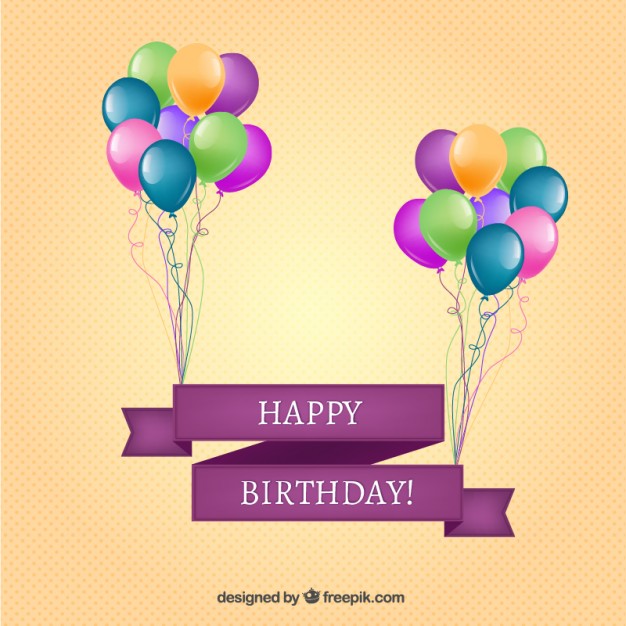 626x626 Happy Birthday Banner With Balloons Free Vector