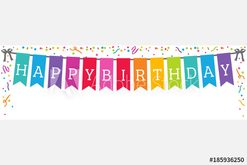 500x334 Happy Birthday Colorful Wide Banner Vector Illustration