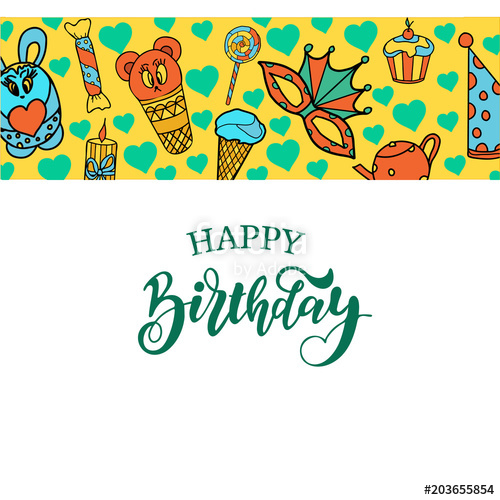 500x500 Happy Birthday Banner Vector Background For Posters Stock Image