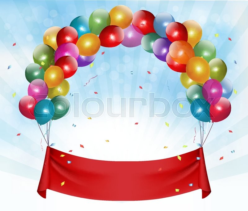 800x680 Happy Birthday Banner Background Stock Vector Colourbox