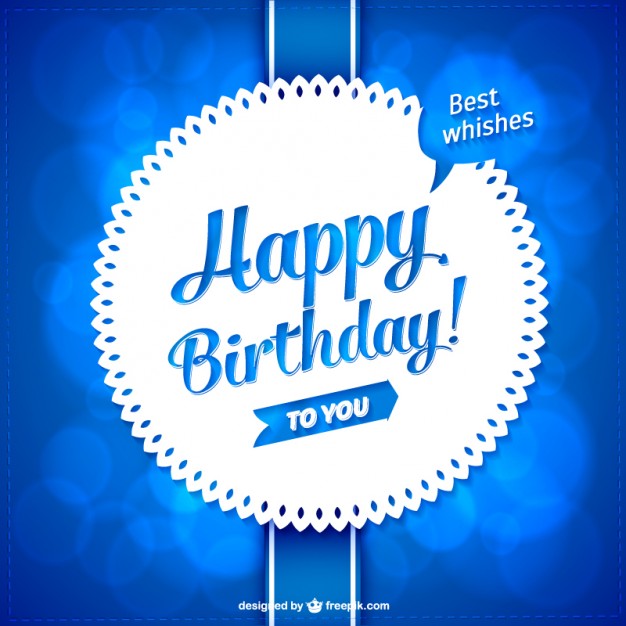 626x626 Blue Happy Birthday Card Vector Free Download