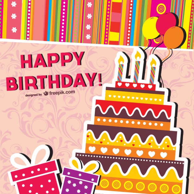 626x626 Cartoon Birthday Cards Vector Vector Free Download