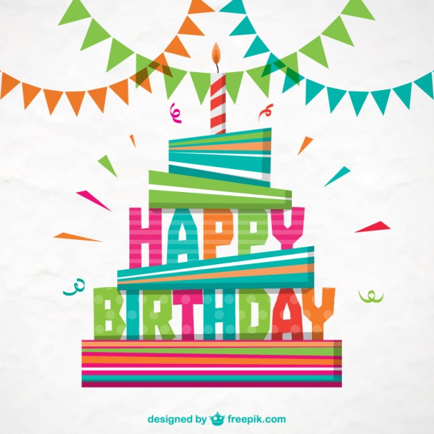 626x626 Colorful Happy Birthday Card Vector Free Download