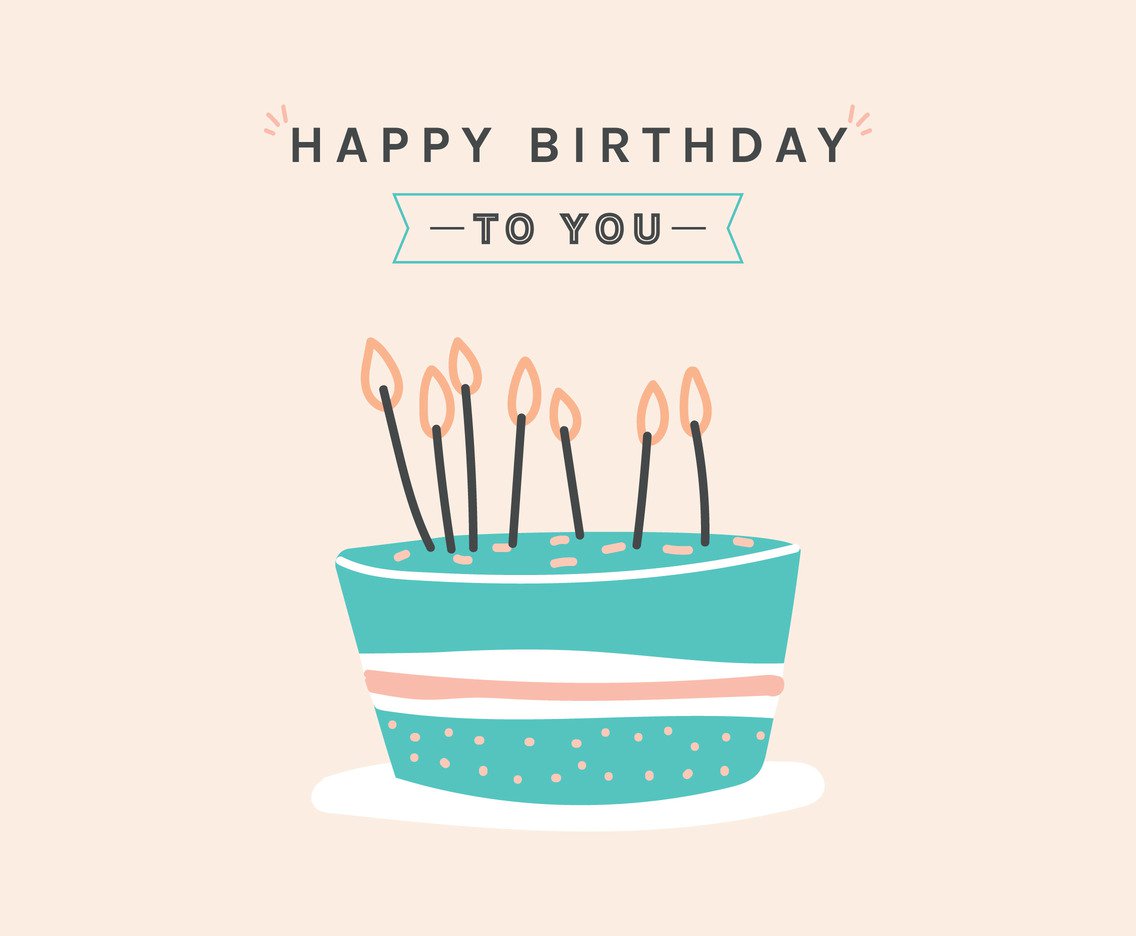 1136x936 Cute Happy Birthday Greeting Card Vector Art Graphics