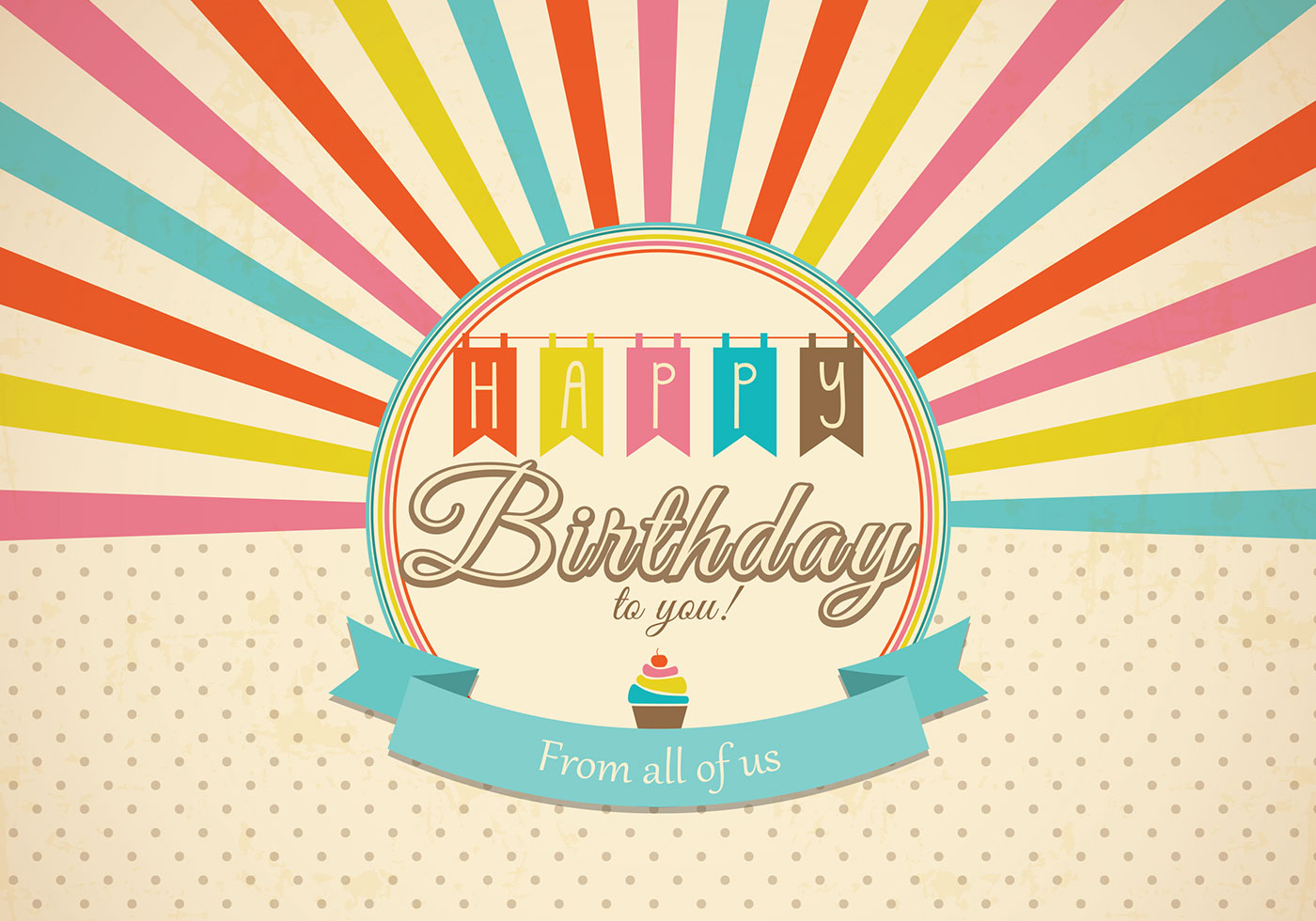 1400x980 Happy Birthday Card Free Vector Art