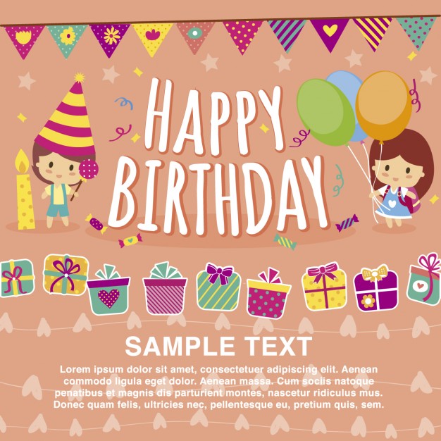 626x626 Happy Birthday Card Template Vector Free Download