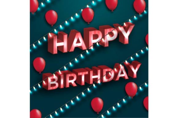 580x386 Happy Birthday Typography Vector Design Graphic
