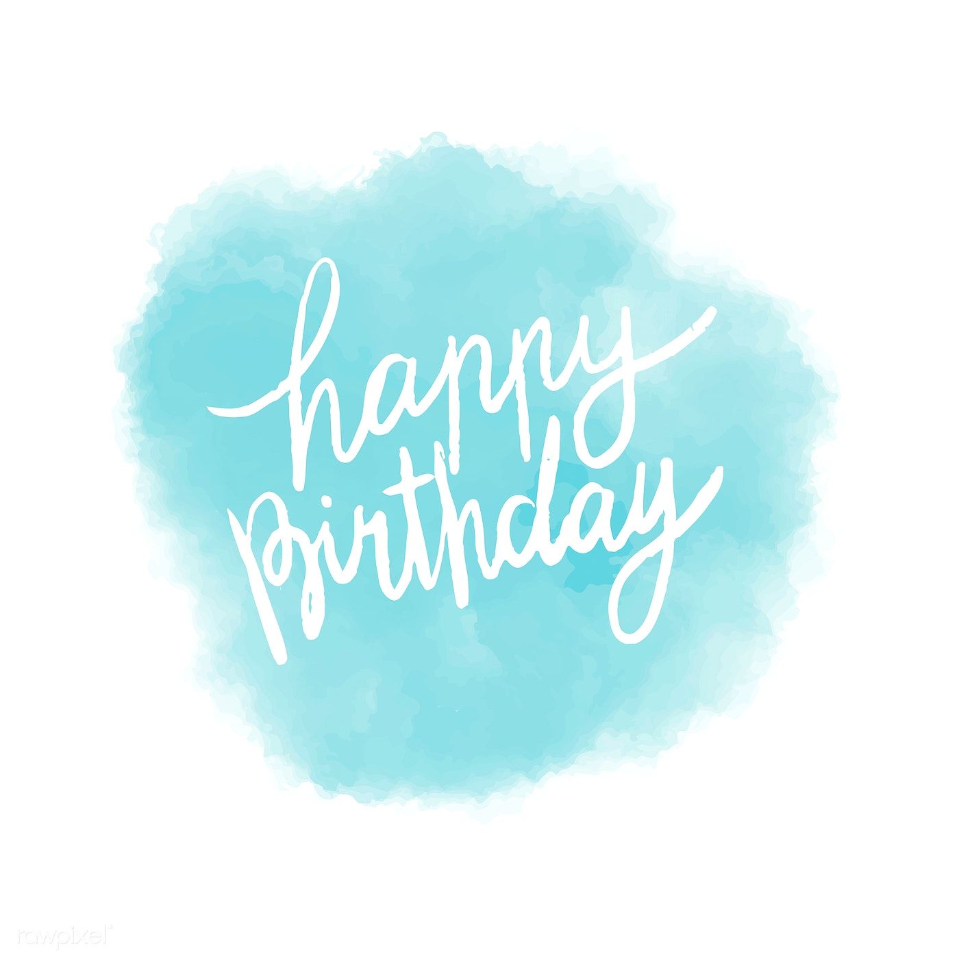1400x1400 Happy Birthday Typography Vector In Blue Free Image