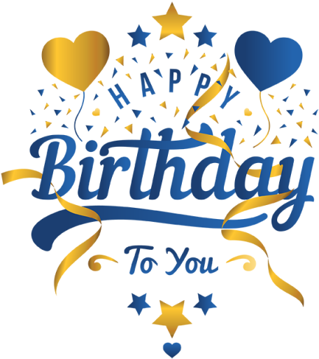 456x513 Hd Typography Vector Happy Birthday
