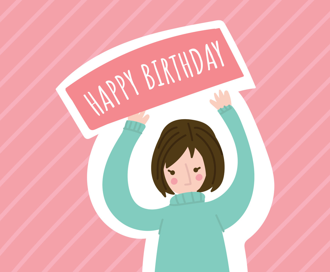 Girl Saying Happy Birthday Vector Art Graphics 1136x936 Girl Saying Happy Birthday Vector Art Graphics