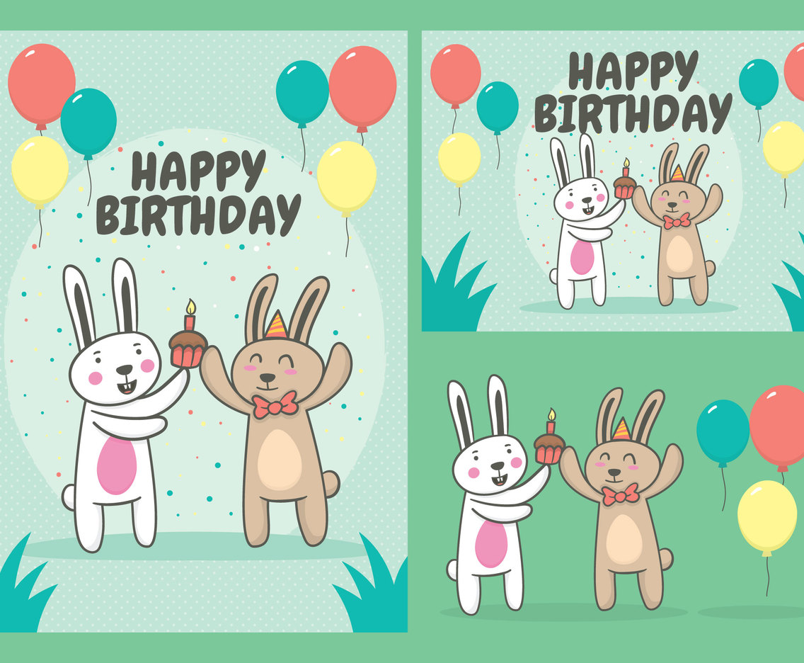 Happy Birthday Animals Vector Art Graphics 1136x936 Happy Birthday Animals Vector Art Graphics