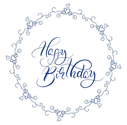 Abstract Blue Round Frame And Calligraphic Words Happy Birthday 499x490 Abstract Blue Round Frame And Calligraphic Words Happy Birthday