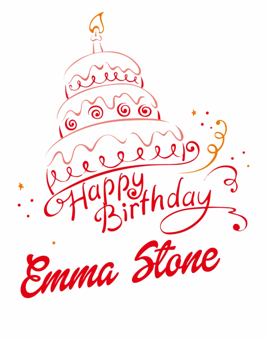 920x1168 Emma Stone Happy Birthday Vector Cake Name Png