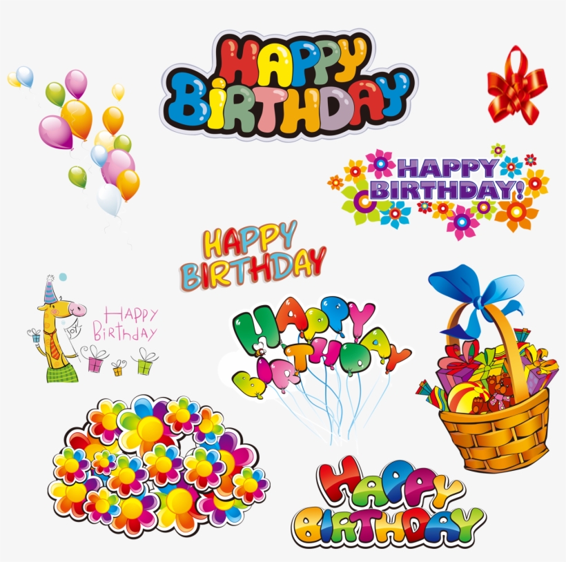 820x814 Happy Birthday Party Design Elements