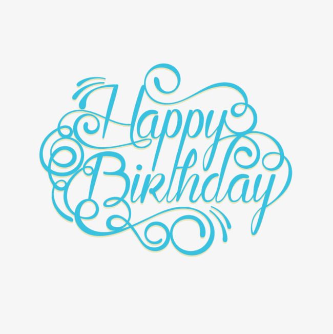 650x651 Happy Birthday Vector Word, Birthday Vector, Wordart, Blue Word