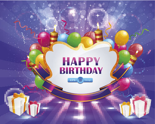 Happy Birthday Elements Card Vector Free Download 500x401 Happy Birthday Elements Card Vector Free Download