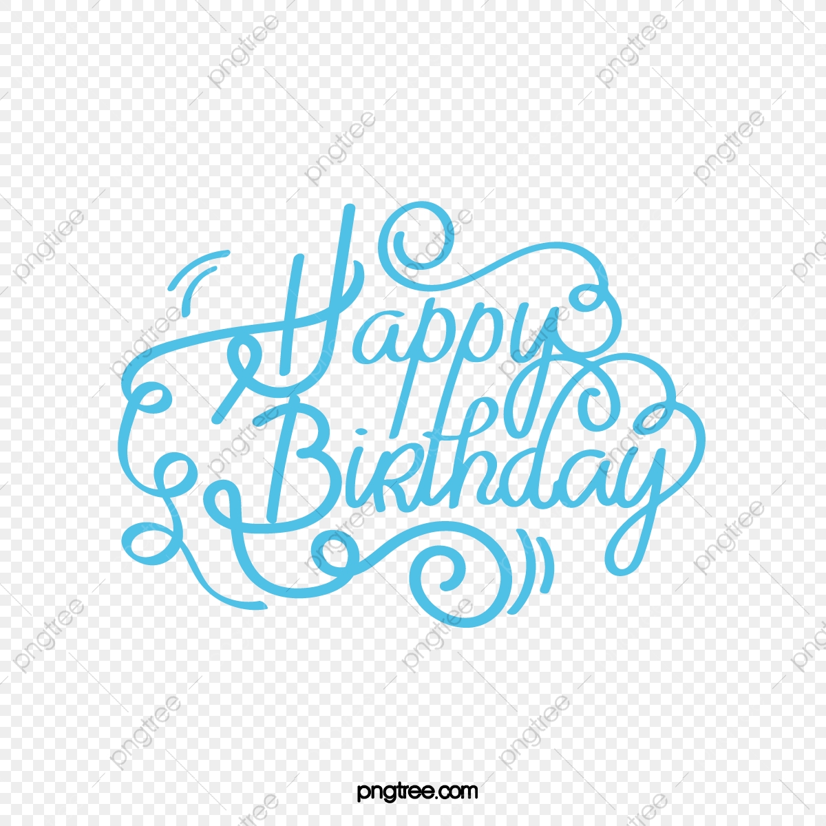 1200x1200 Happy Birthday Vector Word, Birthday Vector, Wordart, Blue Word