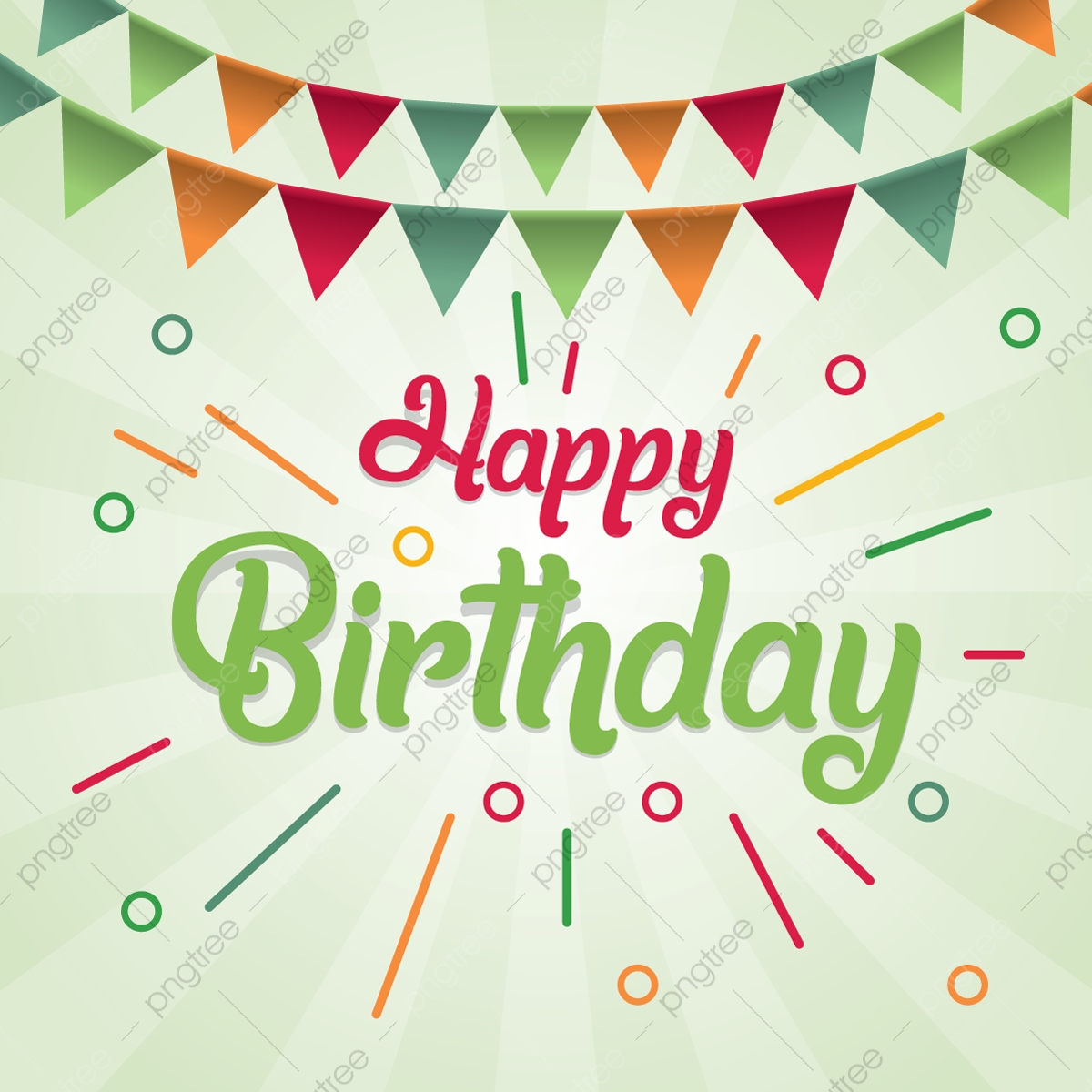 1200x1200 Colorful Happy Birthday Vector Design Greeting Card, Anniversary