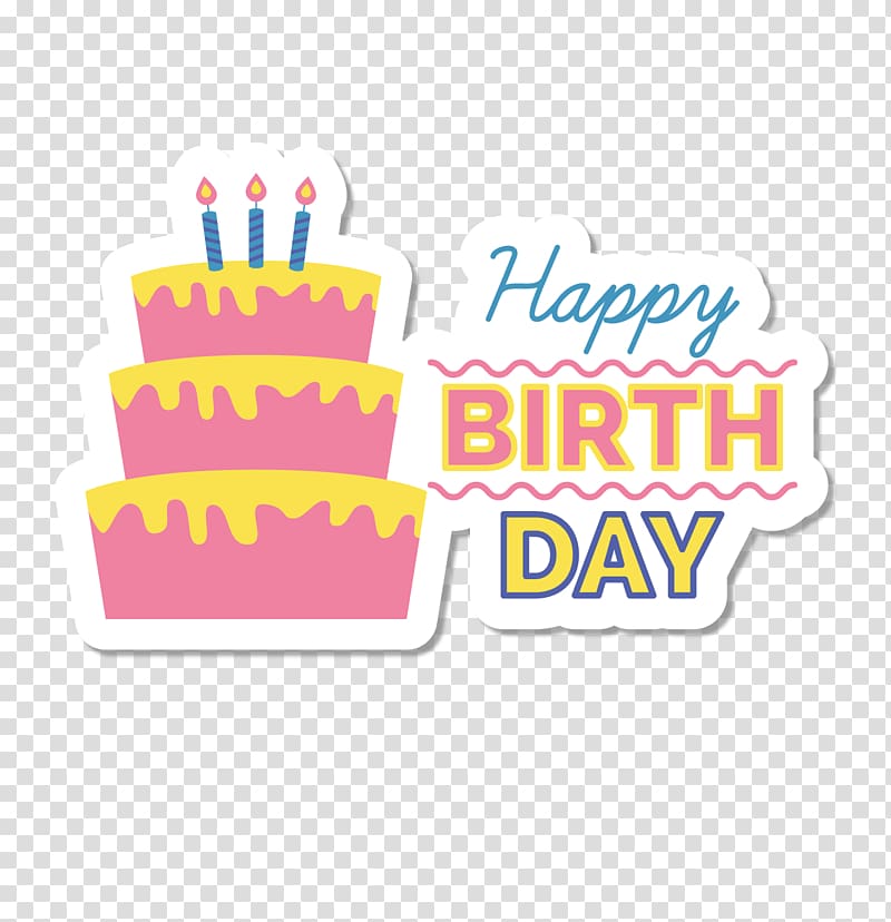 800x828 Pink And Yellow Birthday Cake Illustration With Text Overlay