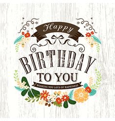 Happy Birthday Vintage Vector