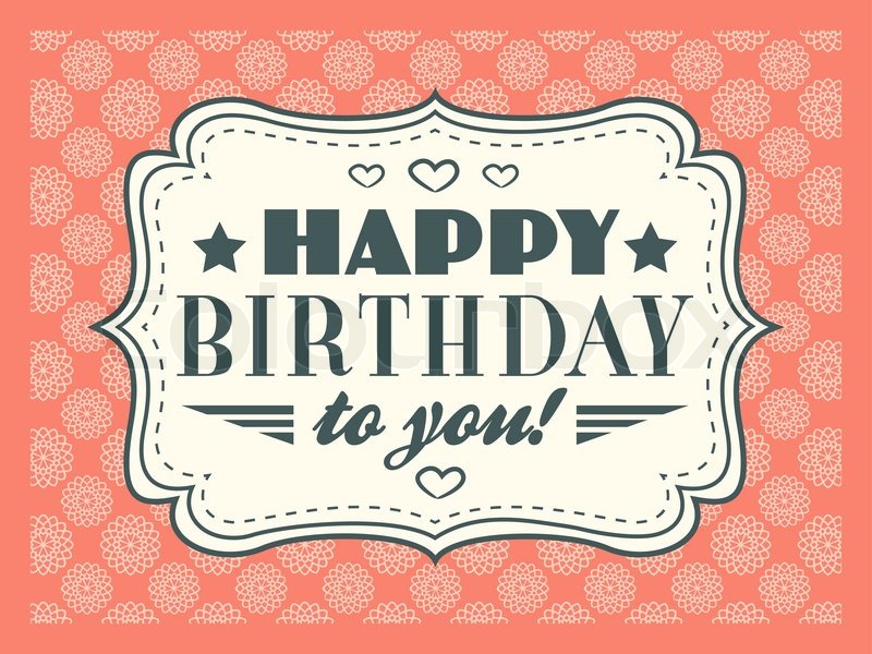 800x600 Happy Birthday Card Typography Stock Vector Colourbox