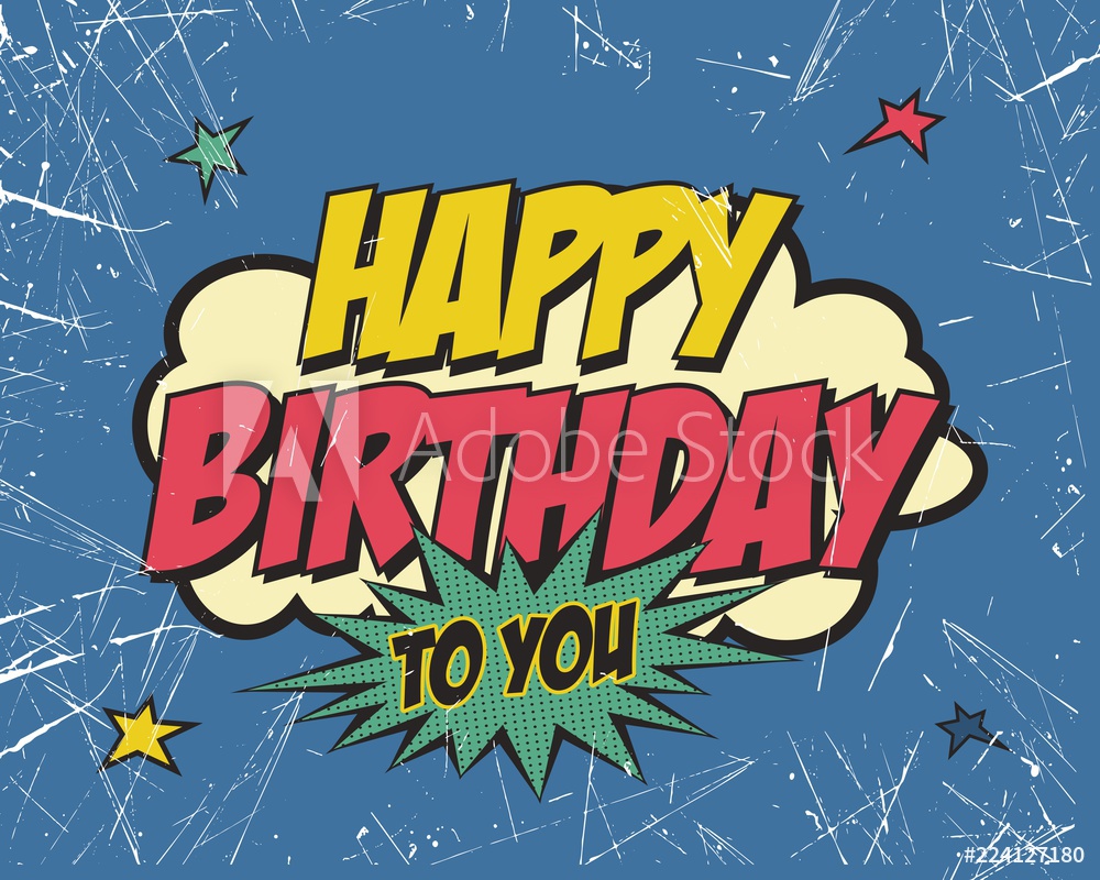 1000x800 Photo Art Print Happy Birthday Style Vintage Vector