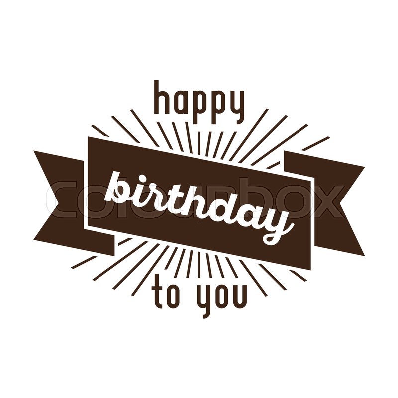 800x800 Festive Happy Birthday Modern Retro Stock Vector Colourbox