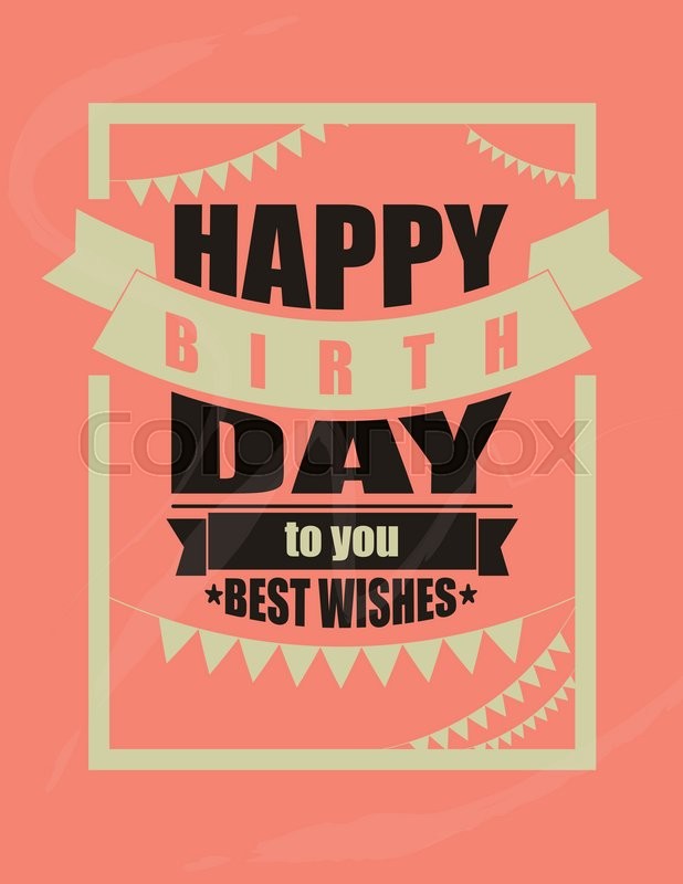 618x800 Vintage Happy Birthday Card Frame Stock Vector Colourbox