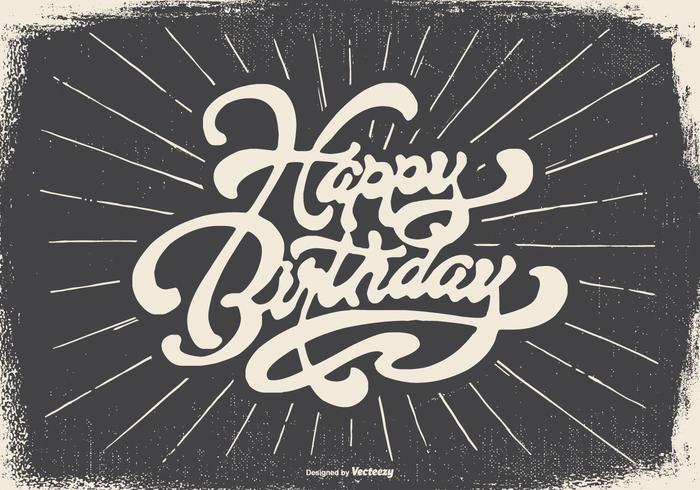 700x490 Vintage Typographic Happy Birthday Illustration