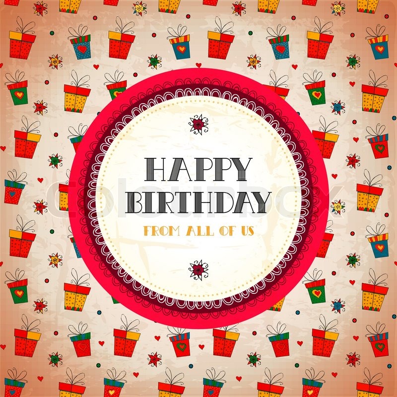 800x800 Vintage Card Happy Birthday Vector Stock Vector Colourbox