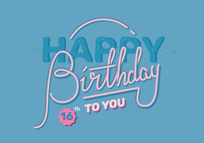 700x490 Happy Birthday Vintage Lettering Vector