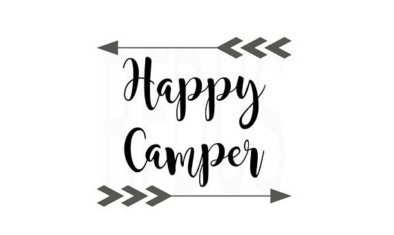 570x340 Happy Camper Vector Design, Cricut Cutting File, Hiking