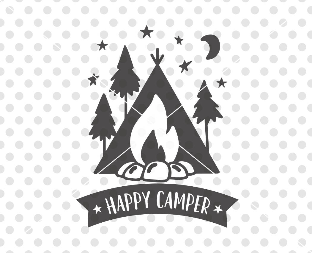 1050x850 Happy Camper Dxf Cutting Camper Cutting Etsy