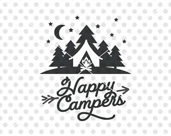 340x270 Happy Campers Dxf Cutting File, Camper Cutting