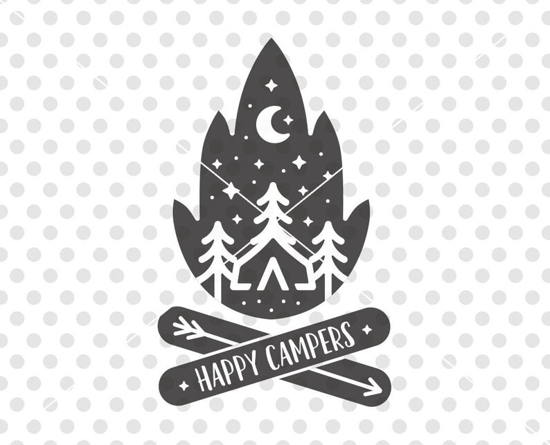794x643 Happy Campers Dxf Cutting Camper Cutting Etsy