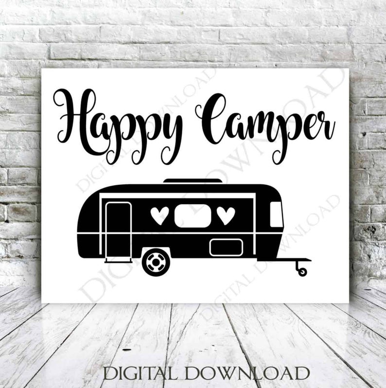 794x798 Quote Clipart Happy Camper Vector Download Vinyl Etsy