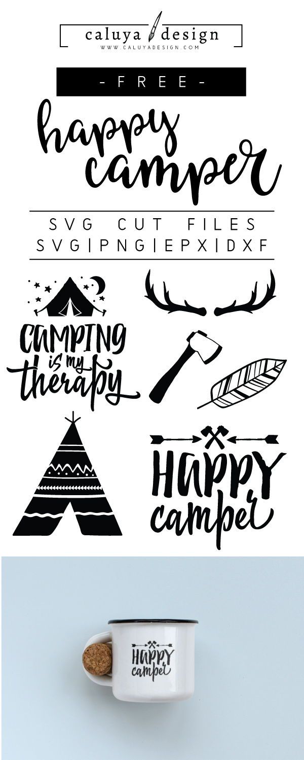 600x1498 Free Happy Camper Png, Dxf Download