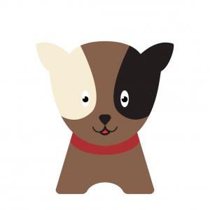 300x300 Happy Dog Cartoon White And Black Eyes Vector Newwaysys