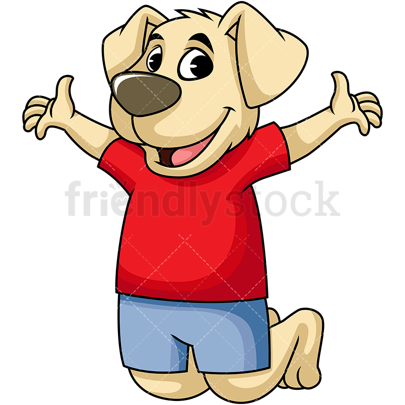 800x800 Happy Dog Mascot Cartoon Vector Clipart