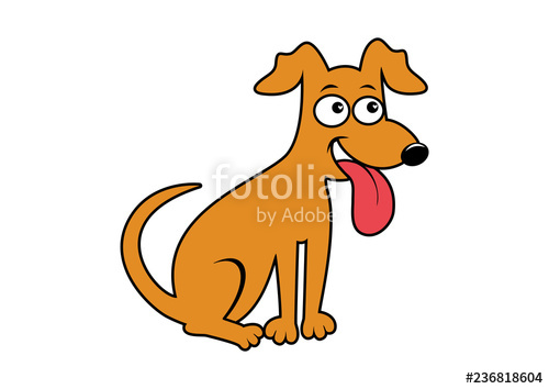 500x354 Happy Dog Cartoon Character Cute Sitting Dog Vector Cheerful